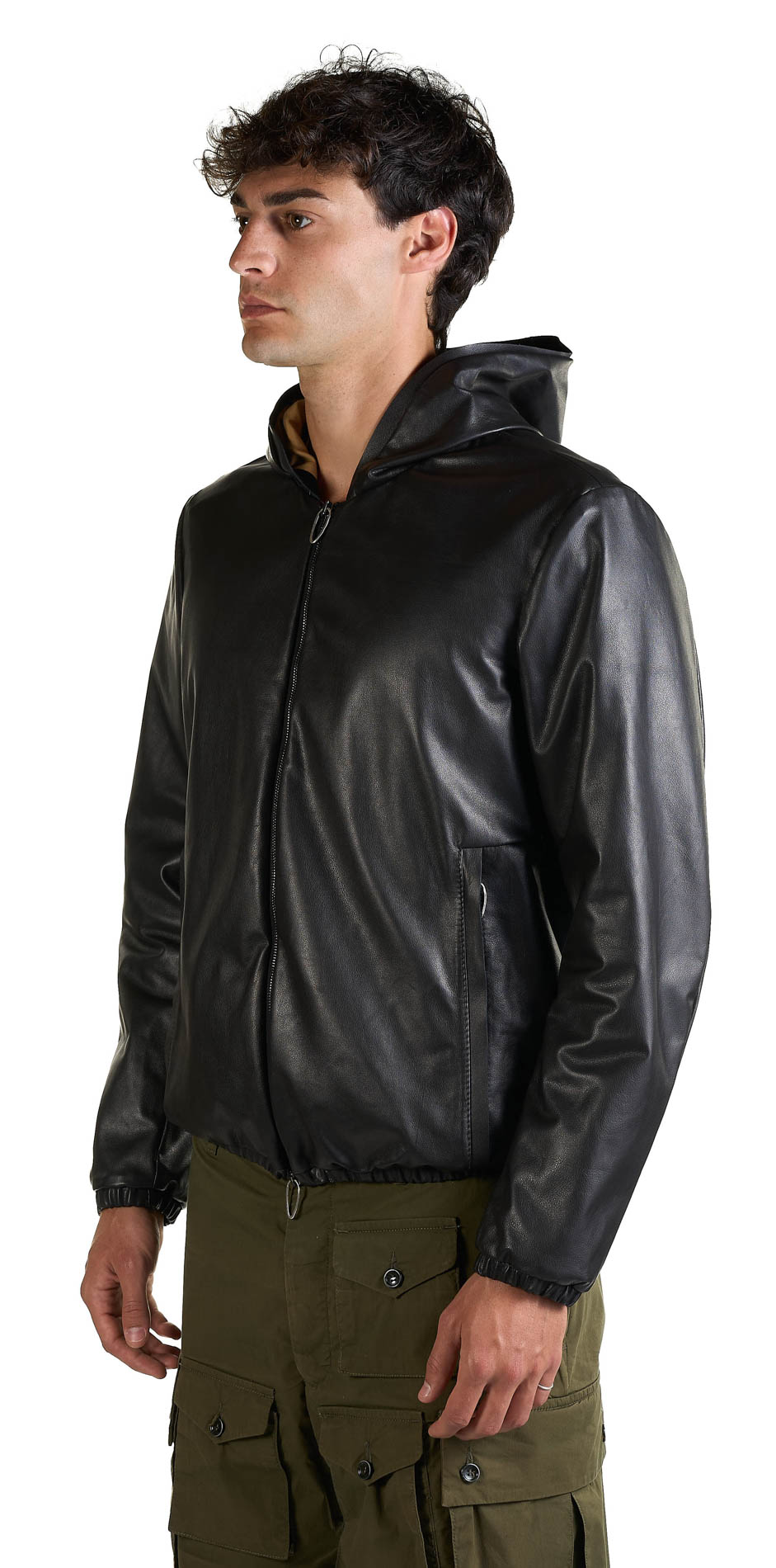 DANIELE BASTA LEATHER AND SILVER JACKET 
